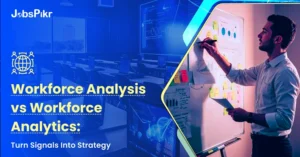 Workforce planning and analytics concept with HR data