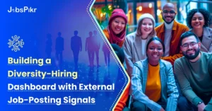 dashboards show inclusive language score and geographic spread of job postings