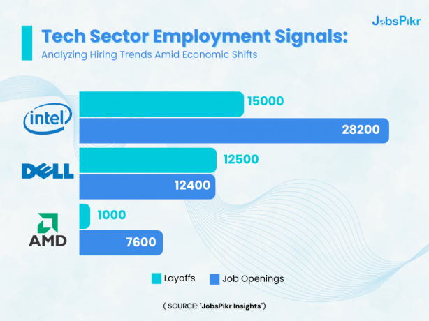 tech sector hiring and layoff trends in 2024 as employment signals