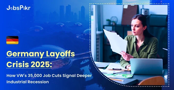 Overview graphic of Germany layoffs and hiring shifts in 2025